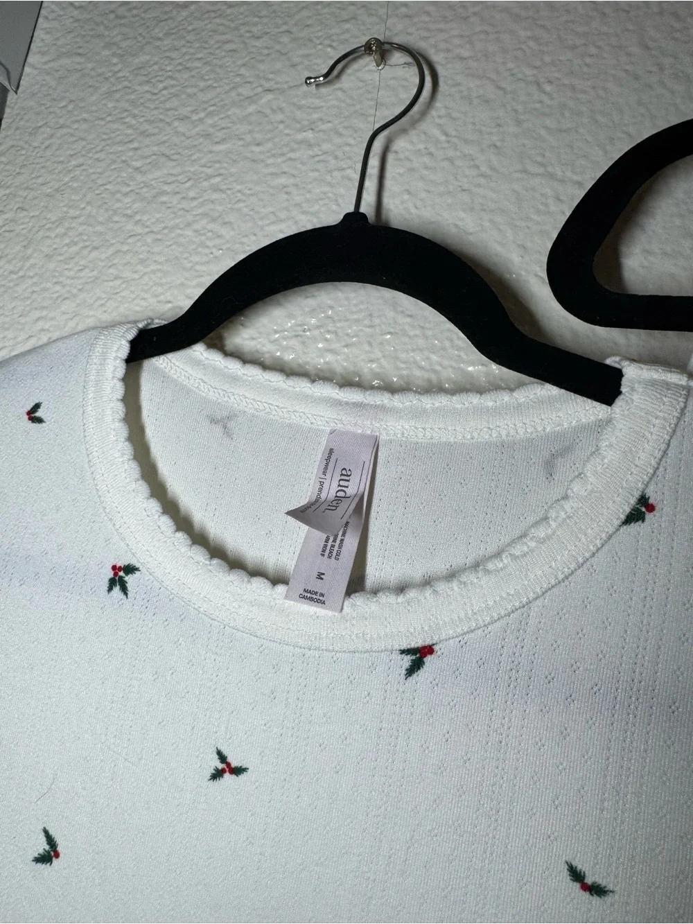 Auden White Sleepwear Set with Tiny holly print